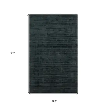 10' X 14' Charcoal And Black Abstract Hand Woven Area Rug