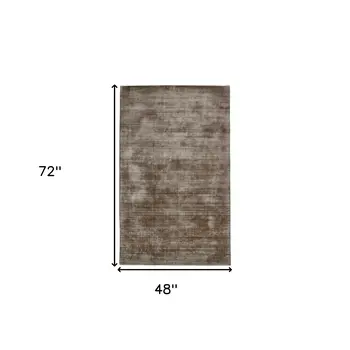 4' X 6' Brown And Gray Abstract Hand Woven Area Rug