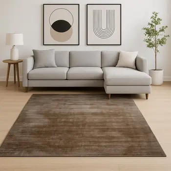 8' X 10' Brown And Gray Abstract Hand Woven Area Rug