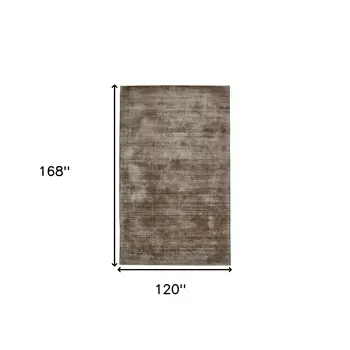 10' X 14' Brown And Gray Abstract Hand Woven Area Rug