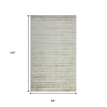 8' X 10' Ivory And Gray Abstract Hand Woven Area Rug