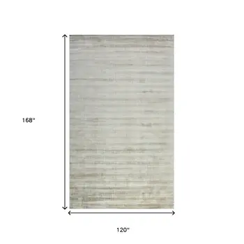 10' X 14' Ivory And Gray Abstract Hand Woven Area Rug