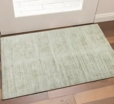 2' X 3' Sand And Ivory Abstract Hand Woven Area Rug