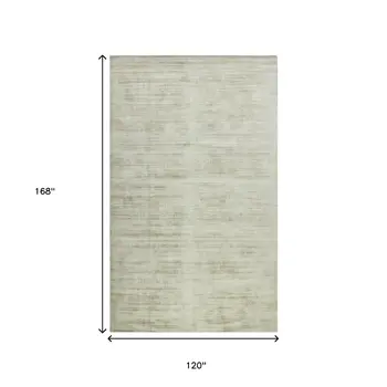 10' X 14' Sand And Ivory Abstract Hand Woven Area Rug