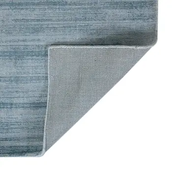 4' X 6' Light Blue And Dark Blue Striped Hand Woven Area Rug