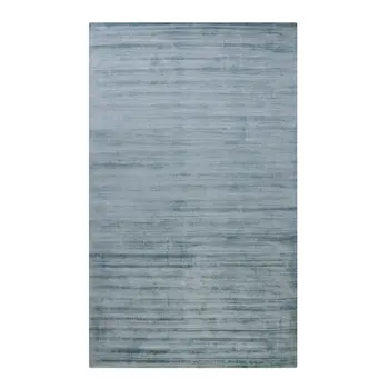 4' X 6' Light Blue And Dark Blue Striped Hand Woven Area Rug