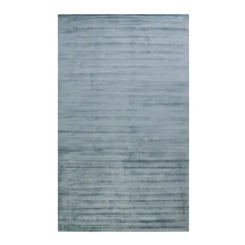 10' X 14' Light Blue And Dark Blue Striped Hand Woven Area Rug