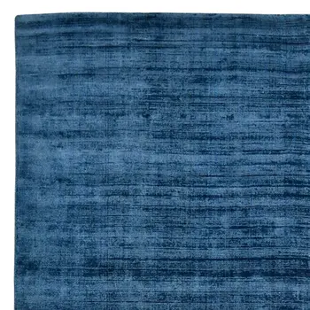 5' X 8' Dark Blue Striped Hand Woven Area Rug