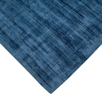 5' X 8' Dark Blue Striped Hand Woven Area Rug