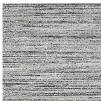 5' X 8' Ivory Gray And Black Wool Striped Hand Woven Area Rug