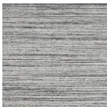12' X 15' Ivory Gray And Black Wool Striped Hand Woven Area Rug