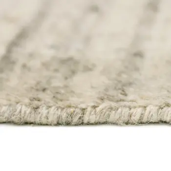 10' X 14' Ivory And Brown Wool Striped Hand Woven Area Rug