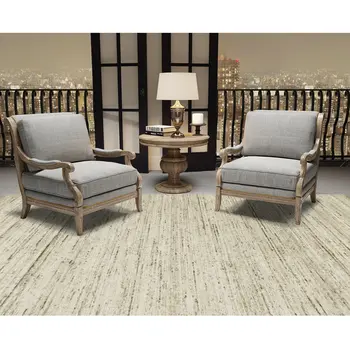 10' X 14' Ivory And Brown Wool Striped Hand Woven Area Rug