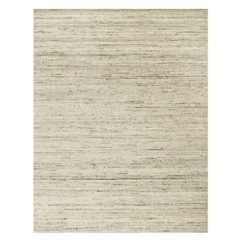 10' X 14' Ivory And Brown Wool Striped Hand Woven Area Rug