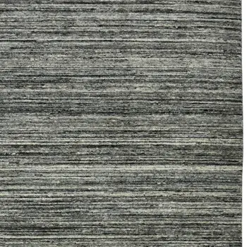 12' X 15' Gray And Black Wool Striped Hand Woven Area Rug