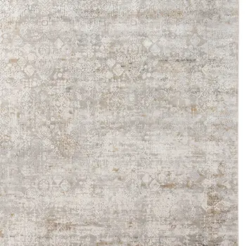 3' X 10' Gray Ivory And Brown Medallion Runner Rug With Fringe