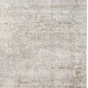 10' X 14' Gray Ivory And Brown Medallion Area Rug With Fringe