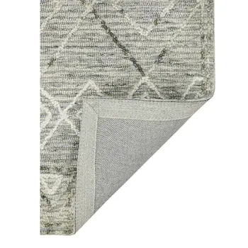 2' X 3' Gray Ivory And Black Wool Argyle Hand Hooked Area Rug