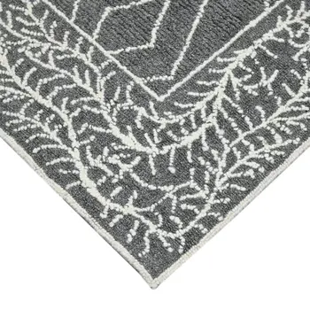 9' X 13' Gray And Ivory Wool Geometric Hand Hooked Area Rug