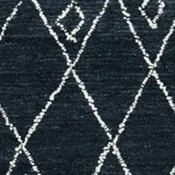 9' X 13' Charcoal And Ivory Wool Southwestern Hand Hooked Area Rug
