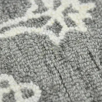 2' X 3' Gray And Ivory Wool Oriental Hand Hooked Area Rug