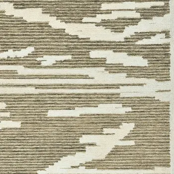 2' X 3' Beige And Brown Wool Abstract Hand Hooked Area Rug