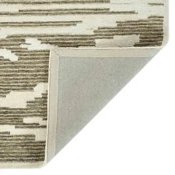 8' X 10' Beige And Brown Wool Abstract Hand Hooked Area Rug
