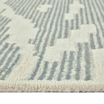 5' X 8' Gray And Ivory Wool Abstract Hand Hooked Area Rug