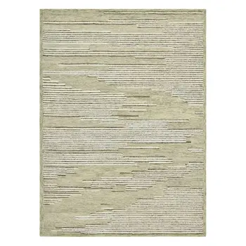 2' X 3' Gray And Ivory Wool Striped Hand Hooked Area Rug