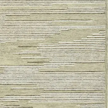 2' X 3' Gray And Ivory Wool Striped Hand Hooked Area Rug