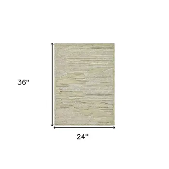 2' X 3' Gray And Ivory Wool Striped Hand Hooked Area Rug