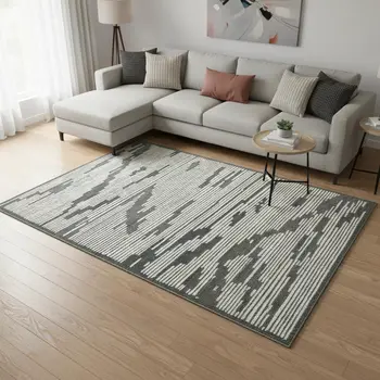 8' X 10' Dark Gray And Ivory Wool Geometric Hand Hooked Area Rug