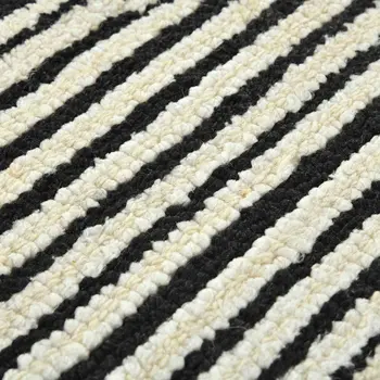 9' X 13' Black And Ivory Wool Abstract Hand Hooked Area Rug