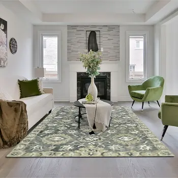 9' X 13' Gray Ivory And Beige Wool Floral Medallion Hand Hooked Area Rug
