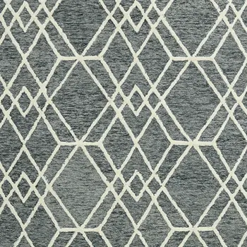 2' X 3' Gray And Ivory Wool Geometric Hand Hooked Area Rug