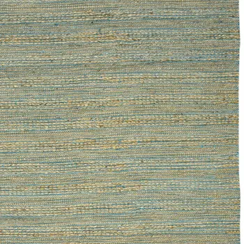 8' X 10' Aqua Beige And Brown Jute Striped Flatweave Handmade Area Rug