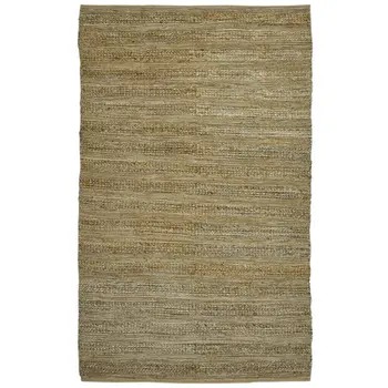 2' X 3' Brown And Beige Jute Striped Flatweave Handmade Area Rug