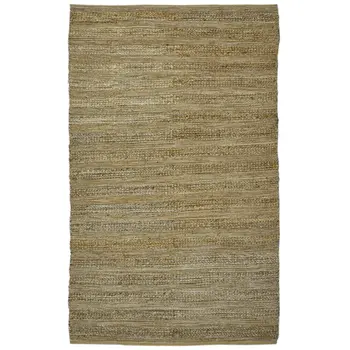 8' X 10' Brown And Beige Jute Striped Flatweave Handmade Area Rug