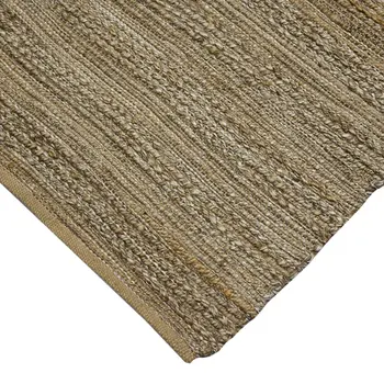 8' X 10' Brown And Beige Jute Striped Flatweave Handmade Area Rug