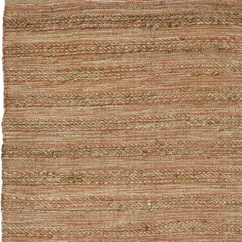 2' X 3' Brown And Brick Red Jute Striped Flatweave Handmade Area Rug