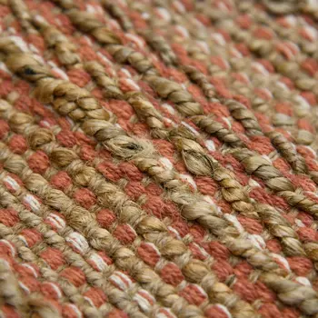 8' X 10' Brown And Brick Red Jute Striped Flatweave Handmade Area Rug