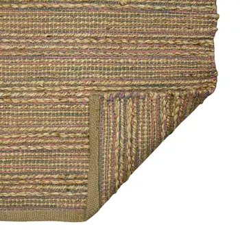 2' X 3' Pink And Brown Jute Striped Flatweave Handmade Area Rug
