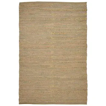 2' X 3' Pink And Brown Jute Striped Flatweave Handmade Area Rug
