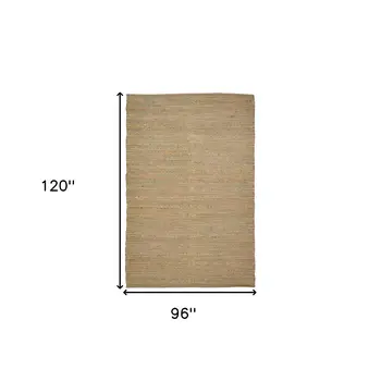 8' X 10' Pink And Brown Jute Striped Flatweave Handmade Area Rug