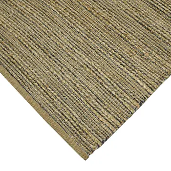 3' X 5' Dark Gray Brown And Beige Jute Striped Flatweave Handmade Area Rug