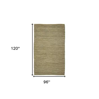 8' X 10' Dark Gray Brown And Beige Jute Striped Flatweave Handmade Area Rug