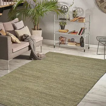 8' X 10' Dark Gray Brown And Beige Jute Striped Flatweave Handmade Area Rug