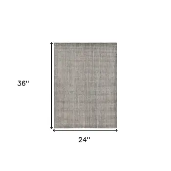 2' X 3' Gray And Light Brown Wool Abstract Hand Woven Area Rug