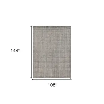 9' X 12' Gray And Light Brown Wool Abstract Hand Woven Area Rug