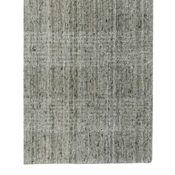 2' X 3' Gray And Beige Wool Plaid Hand Woven Area Rug